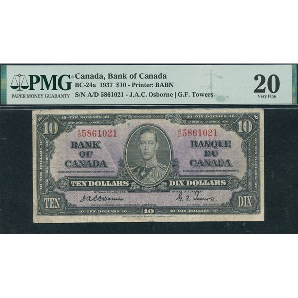 Bank of Canada $10, 1937 - Osborne