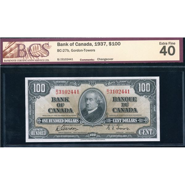 Bank of Canada $100, 1937