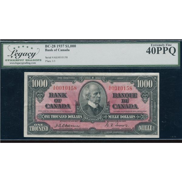 Bank of Canada $1000, 1937