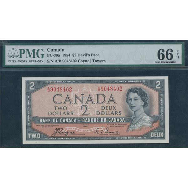 Bank of Canada $2, 1954 - Devil's Face