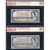 Image 4 : Bank of Canada $10-$100, 1954 Devil's Face Set
