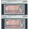 Image 1 : Bank of Canada $2, 1954 - *A/B Replacements Lot of 2