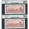 Image 2 : Bank of Canada $2, 1954 - *A/B Replacements Lot of 2