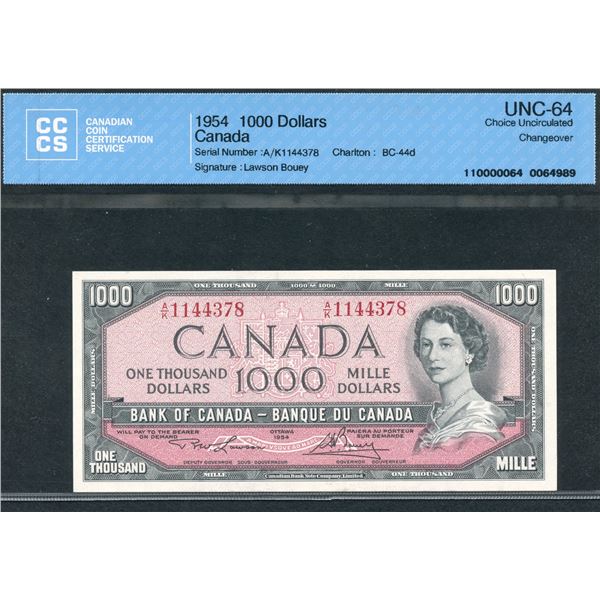 Bank of Canada $1000, 1954