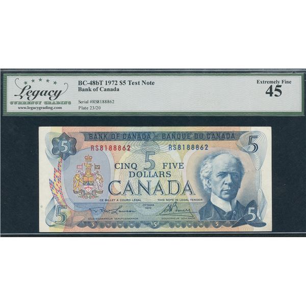 Bank of Canada $5, 1972 - RS Test Note