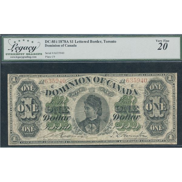 Dominion Of Canada $1, 1878