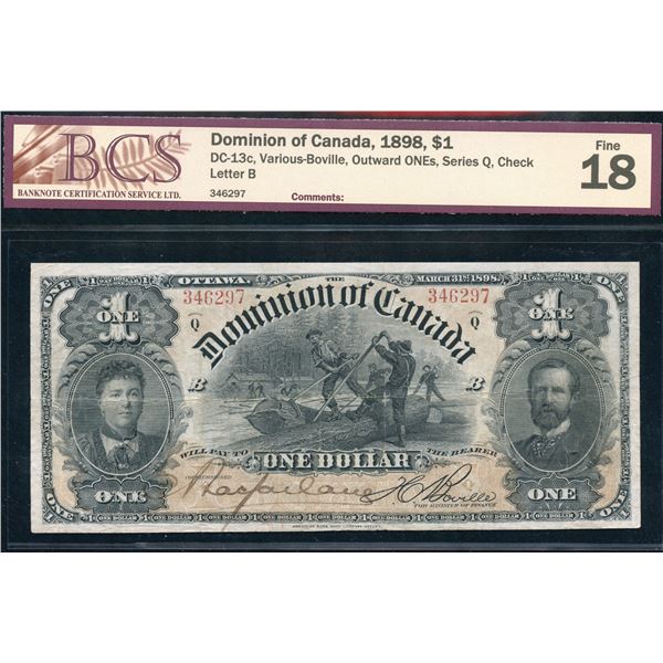 Dominion of Canada $1, 1898 - Outward Ones
