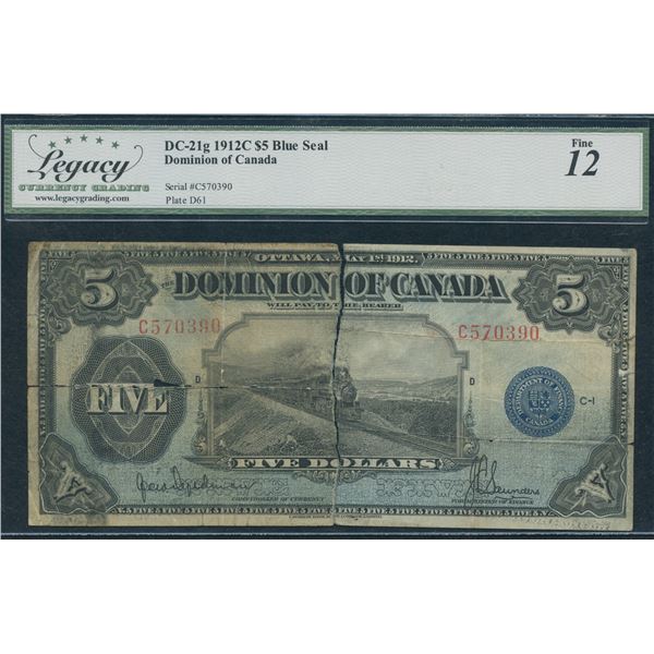 Dominion of Canada $5, 1912 - The Love Story