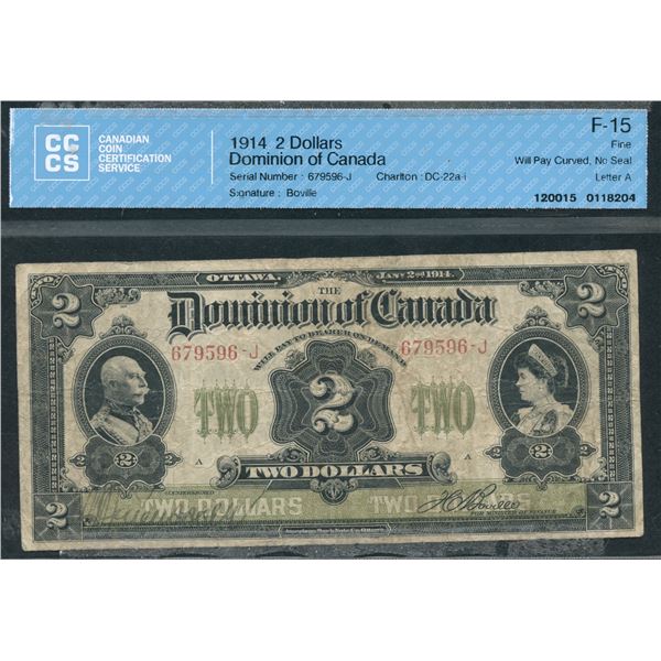 Dominion of Canada $2, 1914