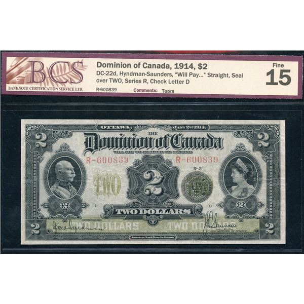 Dominion of Canada $1, 1914