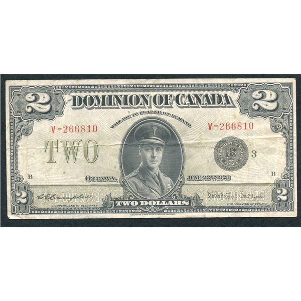 Dominion of Canada $2, 1923 - V Changeover