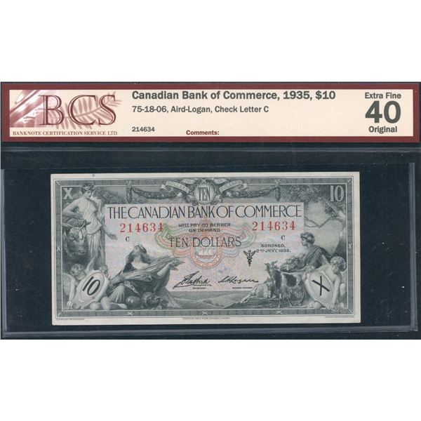 Canadian Bank of Commerce $10, 1935