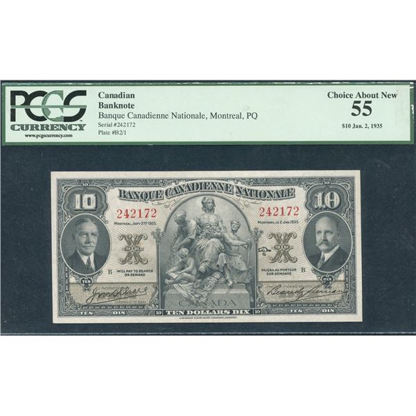 Banque Canadienne Nationale $10, 1935