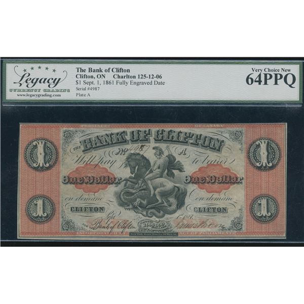 Bank of Clifton $1, 1861
