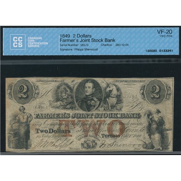 Farmers Joint Stock Banking Co. $2, 1849