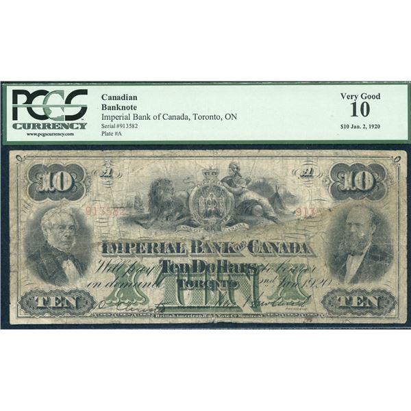 Imperial Bank of Canada $10, 1920