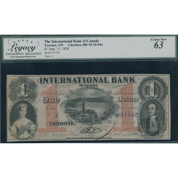 International Bank of Canada $1, 1858