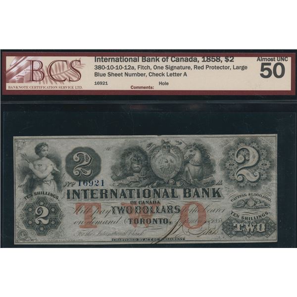 International Bank of Canada $2, 1858