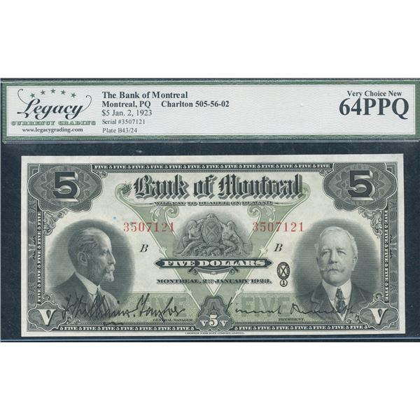 Bank of Montreal $5, 1923