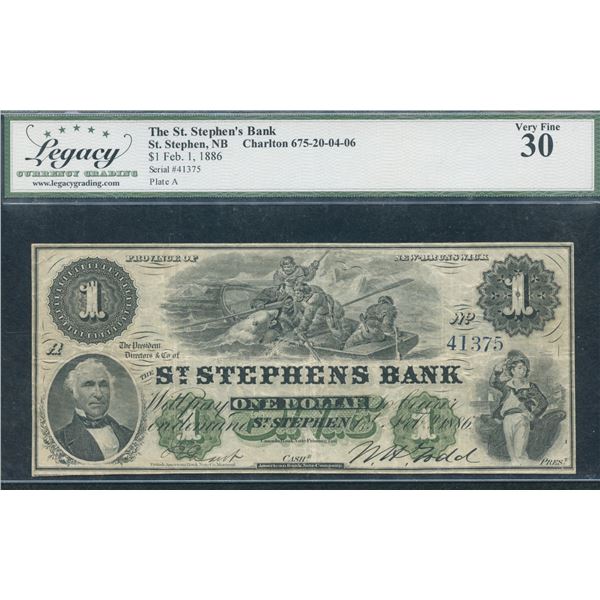 St. Stephen's Bank $1, 1886