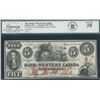 Image 1 : Bank of Western Canada $5, 1859
