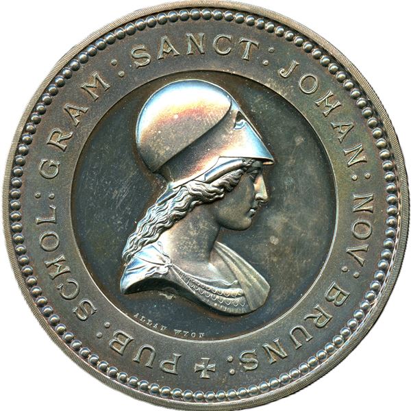 Lr. 397 — St. John New Brunswick Public Grammar School Parker Medal. 1865. Silver.
