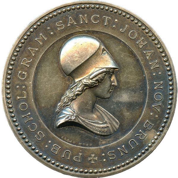 Lr. 397 — St. John New Brunswick Public Grammar School Parker Medal. 1865. Silver.