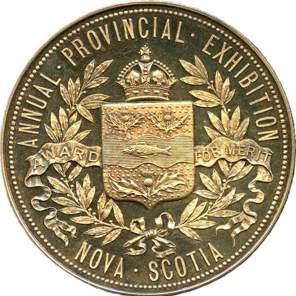 CH-ENSA-12 Annual Provincial Exhibition Halifax Nova Scotia Award Medal. Gilt Silver.