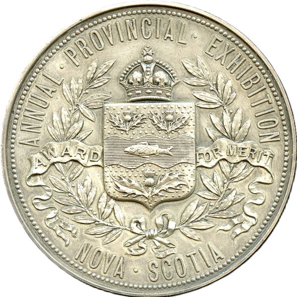 CH-ENSA-12 Annual Provincial Exhibition Halifax Nova Scotia Award Medal. Antiqued Silver.