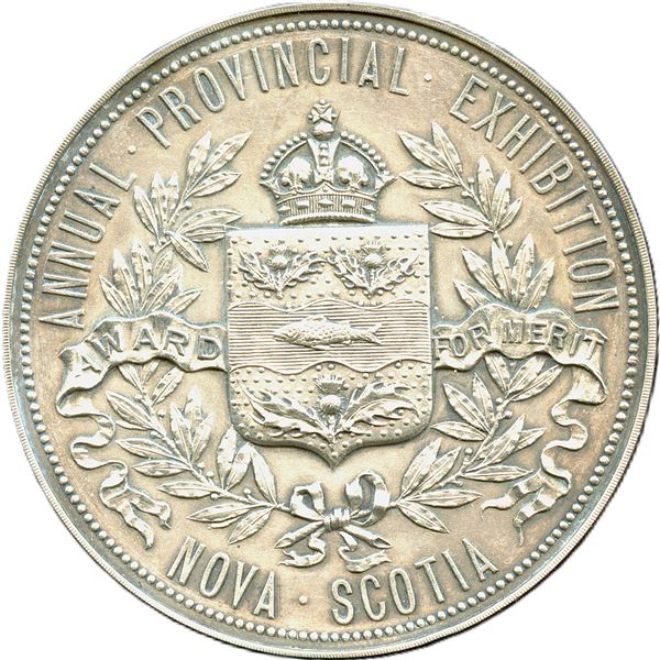CH-ENSA-12 Annual Provincial Exhibition Halifax Nova Scotia Award Medal. Antiqued Silver.