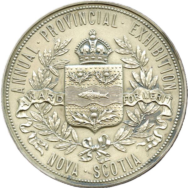 CH-ENSA-12 Annual Provincial Exhibition Halifax Nova Scotia Award Medal. Antiqued Silver.