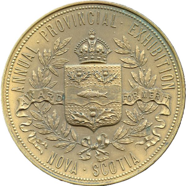 CH-ENSA-12 Annual Provincial Exhibition Halifax Nova Scotia Award Medal. Gilt Copper.