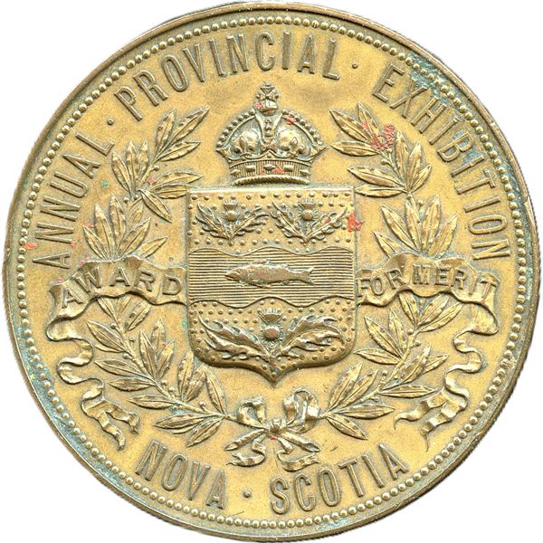 CH-ENSA-12 Annual Provincial Exhibition Halifax Nova Scotia Award Medal. Gilt Copper.