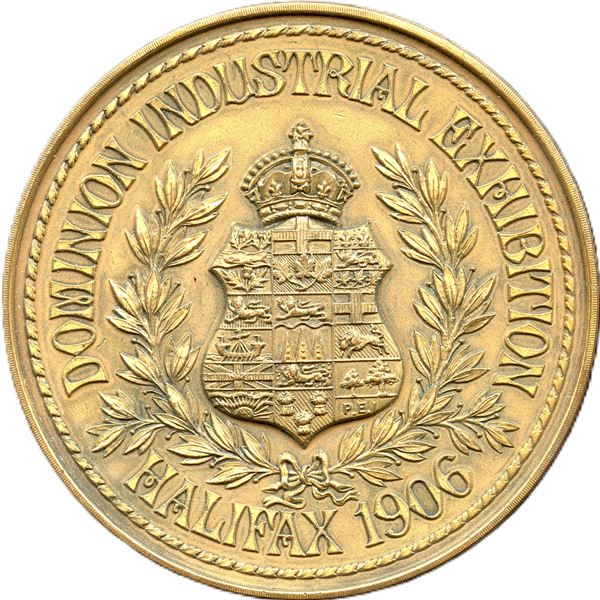 CH-EDOA-30 Dominion Industrial Exhibition Halifax 1906. Gilt Bronze.