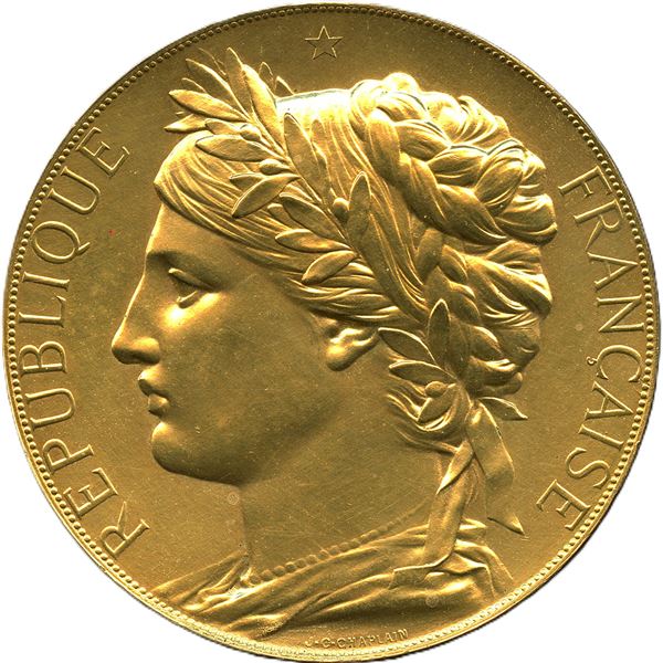 Exposition Universelle Internationale - Paris. 1878 Issued to A Montreal Firm. Gilt Bronze.