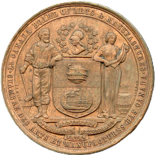 Lr. 612, CH-EQCA-9. Lower Canada Board of Arts & Manufactures Award Medal. Copper.