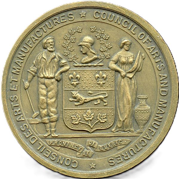 CH-EQCA-21 Lower Canada Board of Arts & Manufactures (Bilingual) Gilt Copper.