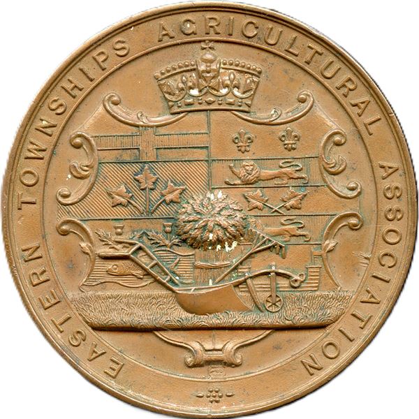 CH-EQCA-42 Eastern Townships Agricultural Association Sherbrooke Que Award Medal Bronze.