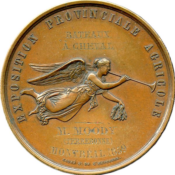 Lr. 610, CH-EQCA-6 Chambre D'Agriculture Du Bas Canada Award Medal. Copper.