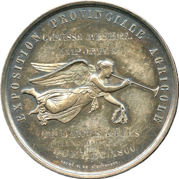 Lr. 610, CH-EQCA-6 Chambre D'Agriculture Du Bas Canada Award Medal Silver.