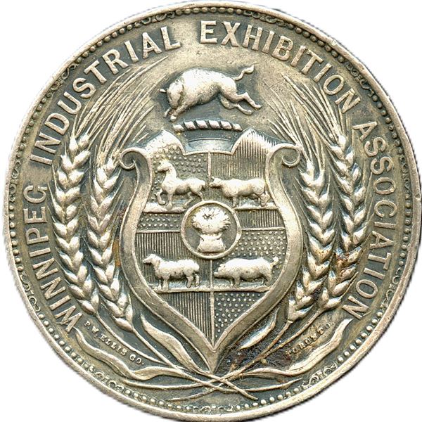 Winnipeg Industrial Exhibition Association Medal Silver.