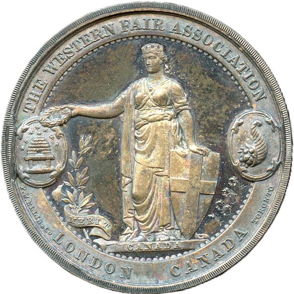 Lr. 1475 CH-EONA-33 The Western Fair Association London Ontario 1892 Medal Silver.