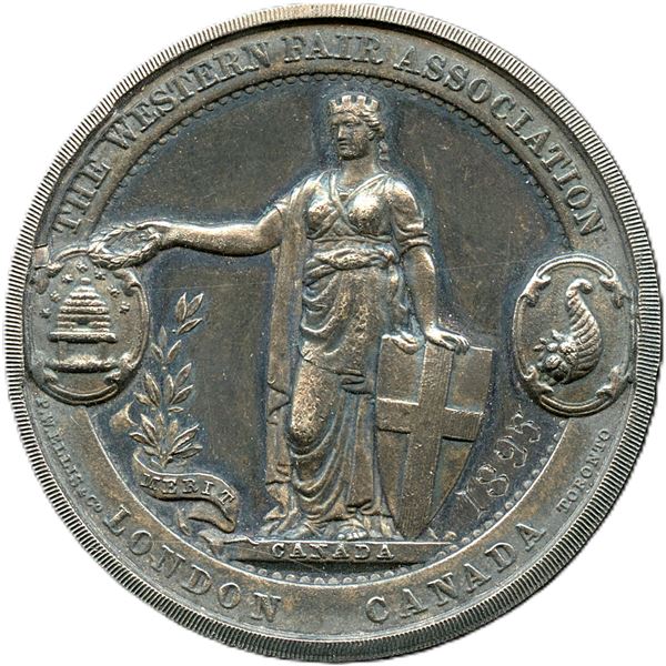 Lr. 1475 CH-EONA-33 The Western Fair Association London Ontario 1895 Medal Silver.