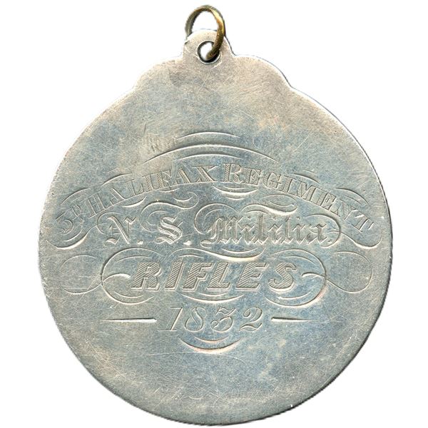 Hand Engraved 3rd Halifax Regiment Nova Scotia 1832 Medal Silver.