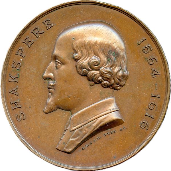 Lr. 672 McGill University Shakespeare Medal. 1864. Copper.