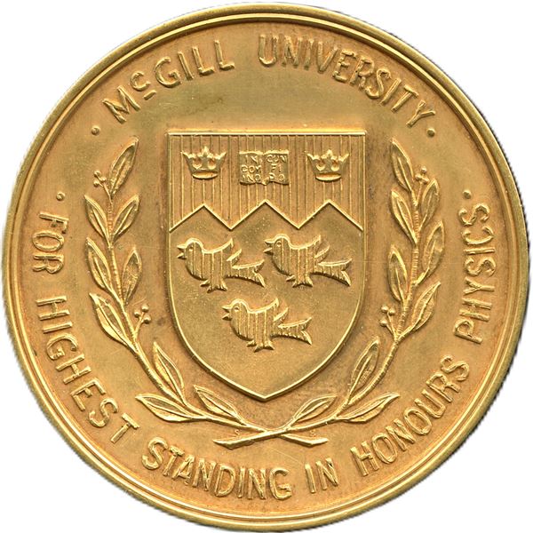 McGill University Horace Watson (1901-1958) Medal. Gold.