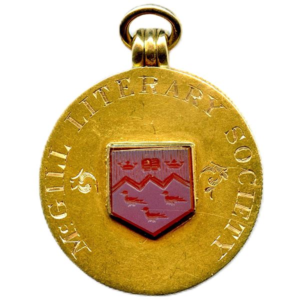 McGill Literary Society Award Locket For Excellence In Public Speaking. Gold.