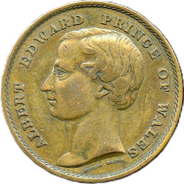 Rulau Ma-Bo 71 Albert Edward Prince Of Wales Visited The United States Oct. 1860. Brass.