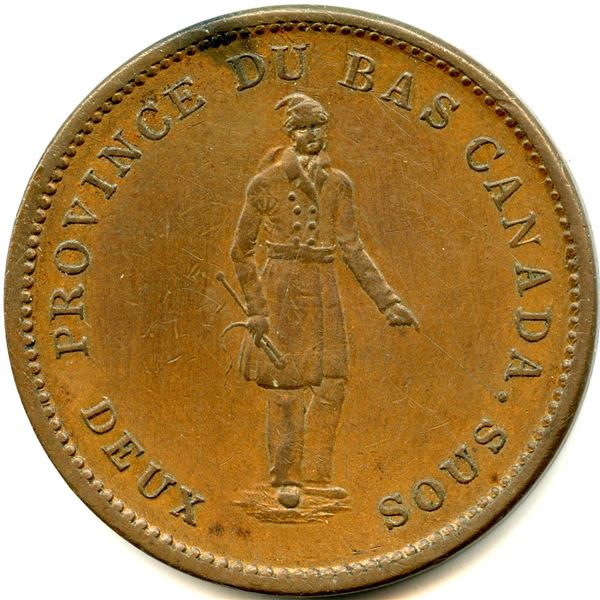 Lot of Eight 1837 Lower Canada Bank Tokens.