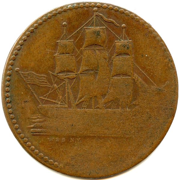 Lot of Seven Br 997 PEI Ships Colonies & Commerce Tokens.